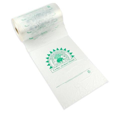 Bag Poly 11x19 0.5Mil HD Produce on Roll w/Print "5 a Day" 825/RL