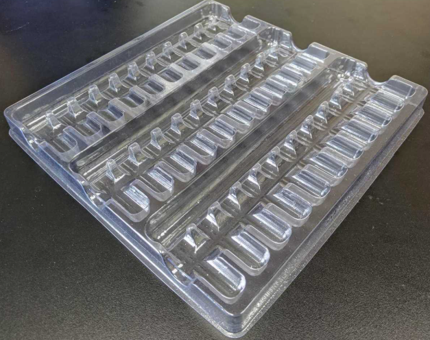 3" Clear Plastic Wafer Tray w/6 Cavaties .080 250/PK