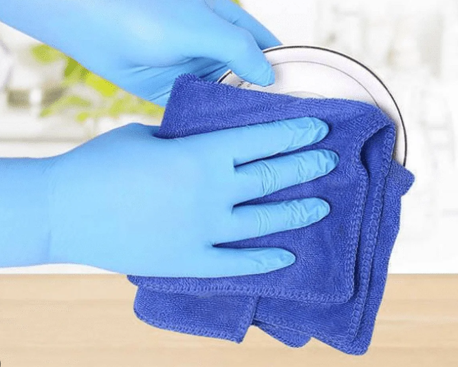Glove Nitrile 9" 5Mil P/F Blue Sanitex MED 100/BX 10/CS