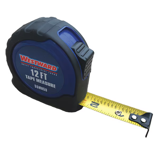 Tape Measure 12' Steel Blue/Black With Belt Clip