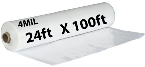 Sheeting Poly 24ftX100ft 4Mil Clear