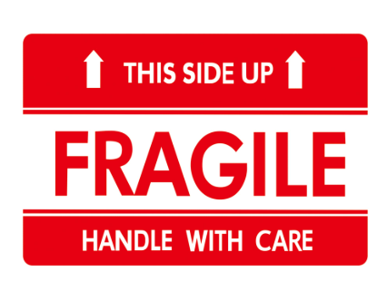 Label 2x3 "This Side Up Handle with Care Red/White 500/RL