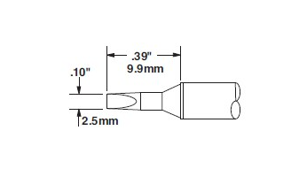 Solder Tip Chisel Metcal .10 30DG