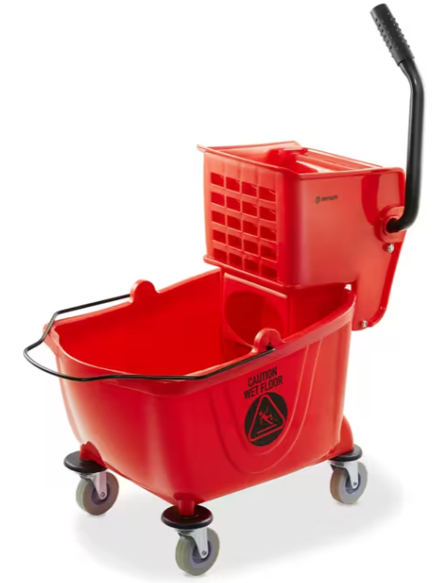 Mop Bucket with Side Wringer 26 Quart Red