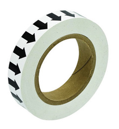 Tape 1" x 30yd White w/ black arrow Vinyl