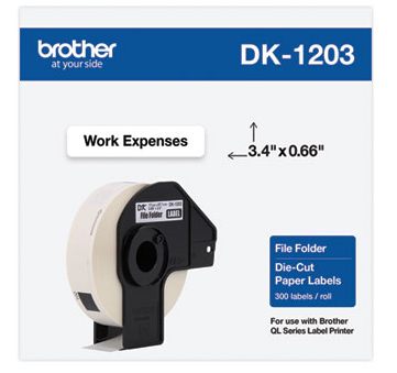 Label .75 x 3.4 Die Cut File Folder Labels White 300/Roll