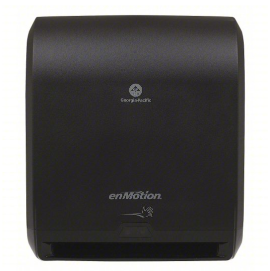 Towel Dispenser enMotion Touchless Black for 10 in Paper Towel Wd, 1 3/4 in, Plastic, Black