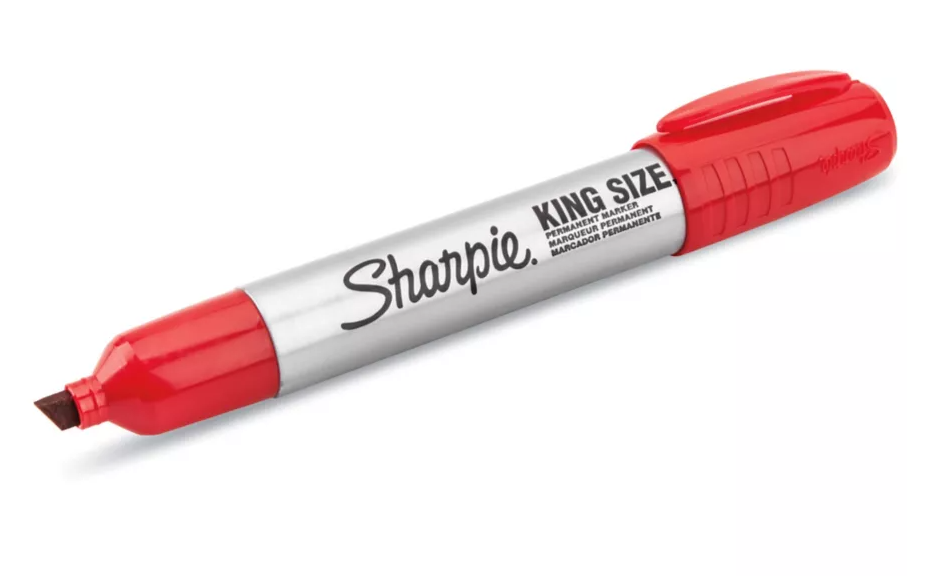 Sharpie Permanent Marker King Size Broad Chisel Tip RED 12/BX