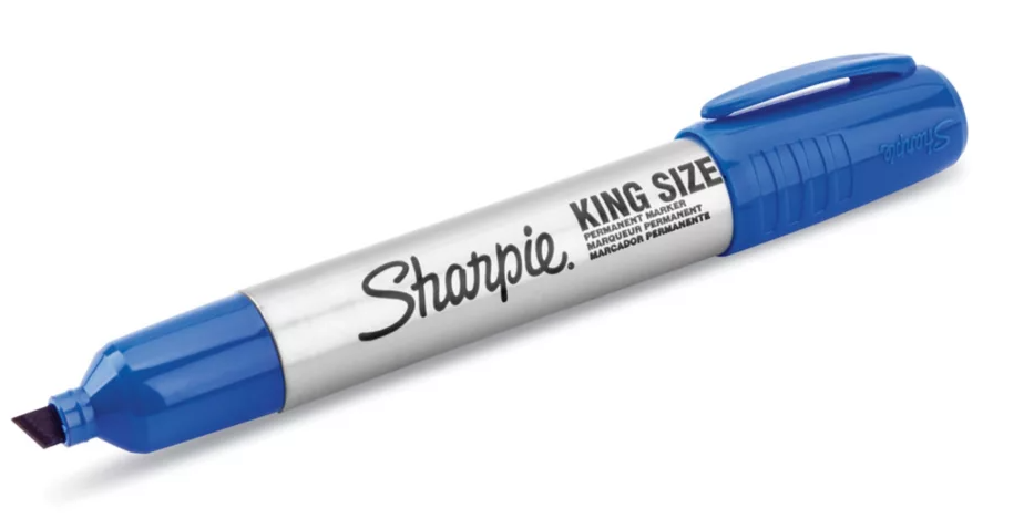 Sharpie Permanent Marker King Size Broad Chisel Tip Blue 12/BX