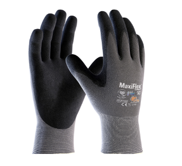 Glove Micro Foam Black/Gray Nitrile Coated Grip Palm&Finger 12/DZ/PR