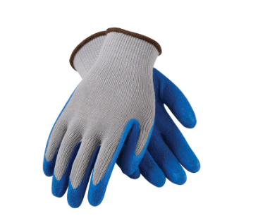 Glove Cotton/Poly Latex Coated Blue Economy 6DZPR/CS