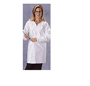 Lab Coat Tyvek Front Snaps No Pockets Elastic Wrist 30/CS