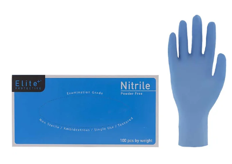 Glove Nitrile 5Mil Exam Grade Elite Brand Blue 100/BX 10/CS