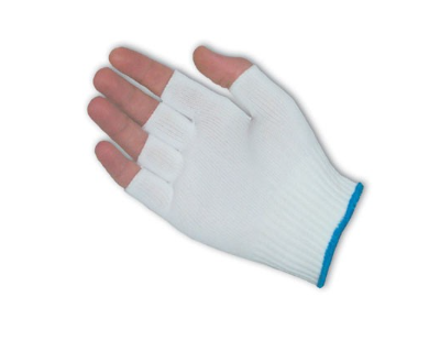 Glove Nylon Knit Seamless Fingerless Blue Cuff 25DZPR/CS