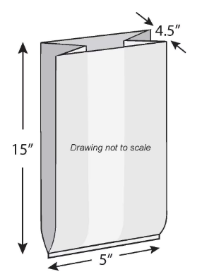 Bag Poly Gusset 5x4.5x15 1Mil 1000/CS