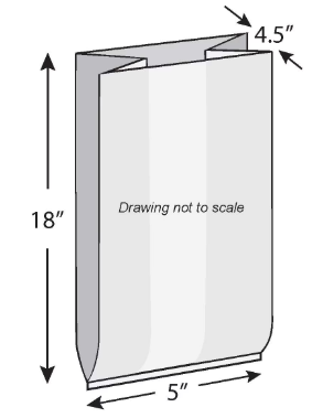 Bag Poly Gusset 5x4.5x18 1Mil 1000/CS