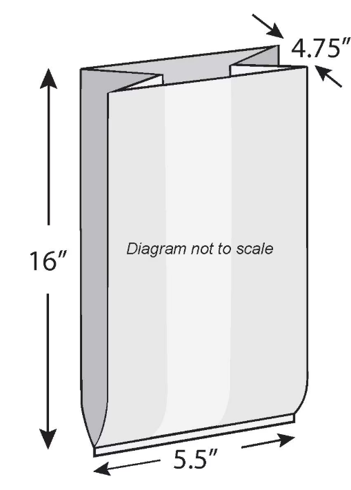 Bag Poly Gusset 5.5x4.75x16 0.8Mil 1000/CS