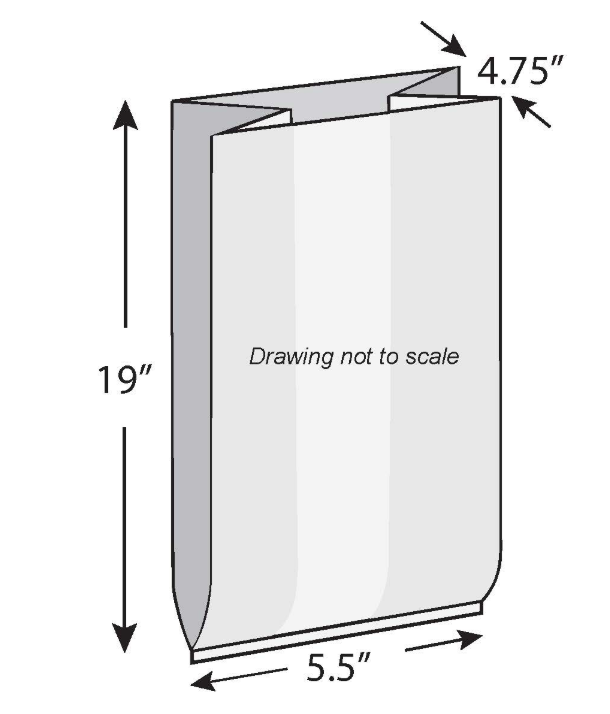 Bag Poly Gusset 5.5x4.75x19 0.8Mil 1000/CS