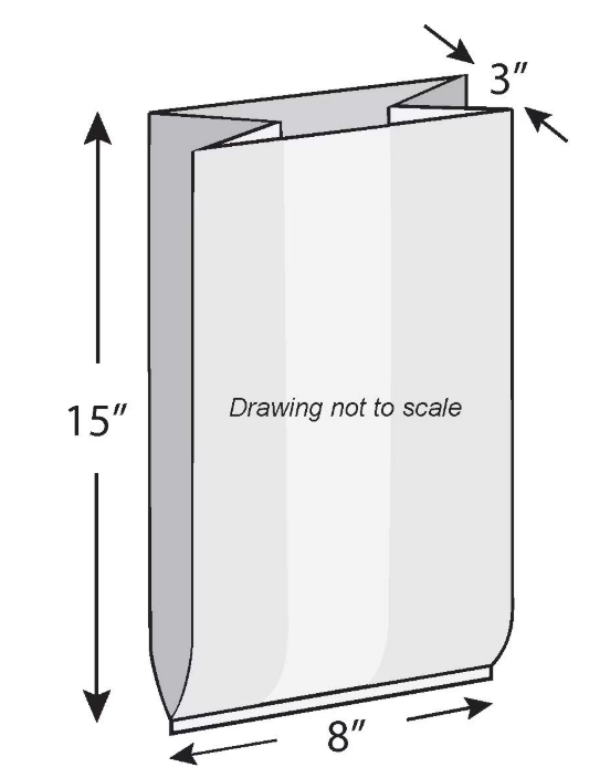 Bag Poly Gusset 8x3x15 1.5Mil Clear 1000/CS