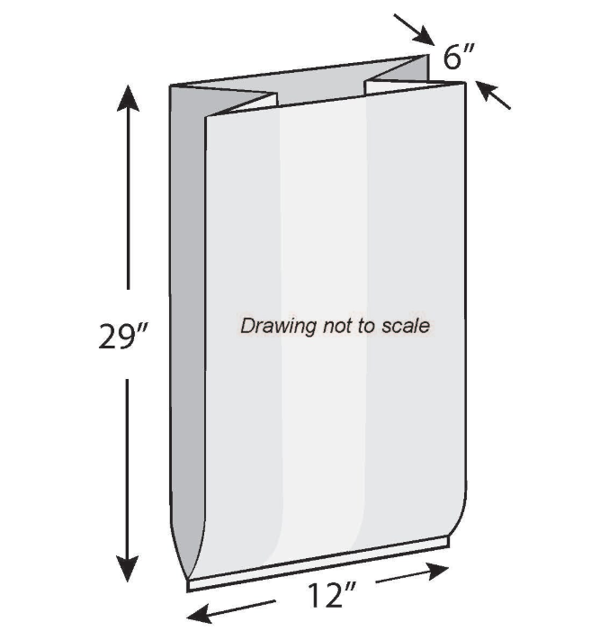 Bag Poly Gusset 12x6x29 1.5Mil 500/CS