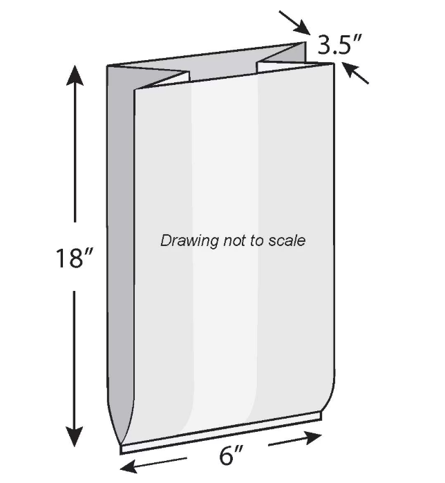 Bag Poly Gusset 6x3.5x18 0.9Mil Hole Vented 1000/CS