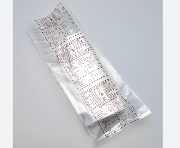 Bag Poly Gusset 6x3x15 1.5Mil Printed "Safe Handling" Meat 1000/CS