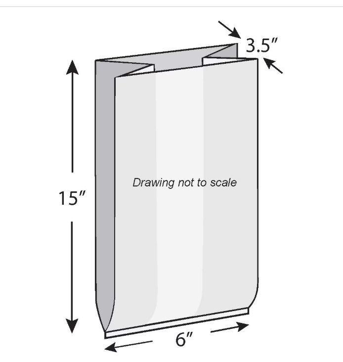 Bag Poly Gusset 6x3.5x15 0.7Mil Hole Vented 1000/CS