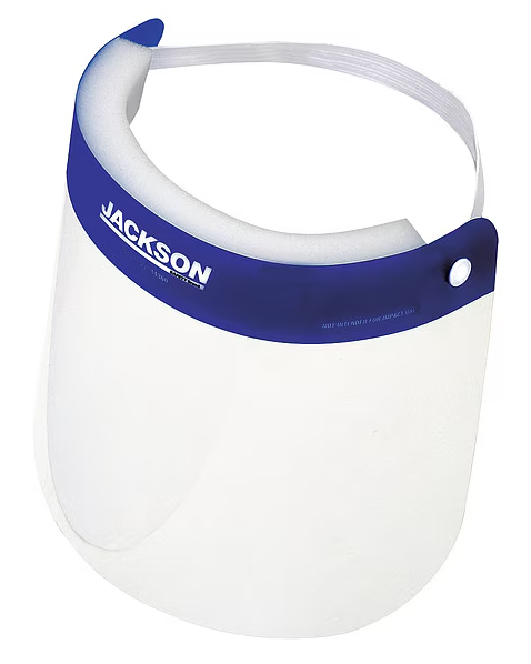 Face Shield, Clear Visor, 8 5/8 in Height, Elastic Band Suspension,  Anti-Fog Lens