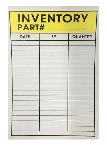 Label 3.5x5 "Inventory Part#" Yellow/ White 200/RL
