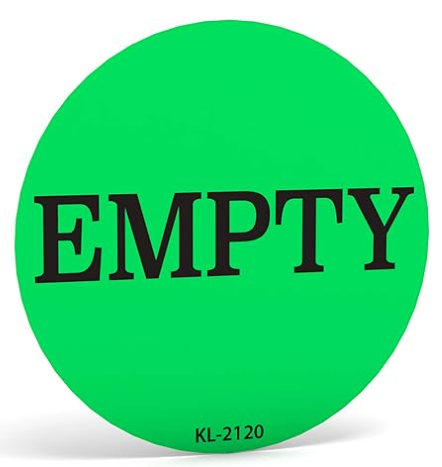 Label 2" Circle Inventory Control "EMPTY" 500/RL