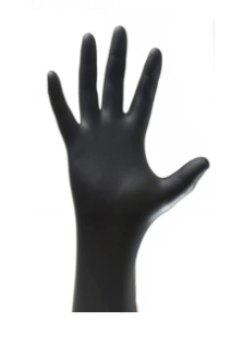 Glove Nitrile 2XLarge PF Black 100/BX 10/CS