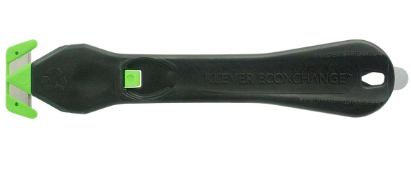 Klever Ecoxchange™ Safety Cutter, 6.5" Straight Blade, Steel, Plastic Handle, Black