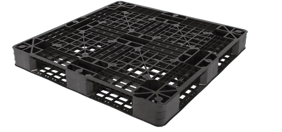 Pallet 43.25x43.25 2Way Black Solid Top Plastic Economy Used