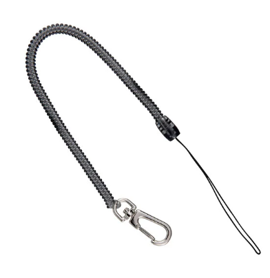 Coiled Clip Lanyard, Nylon, For Utility Knives and Safety Cutters, Extends to 48 Inches