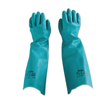 Glove Nitrile 18" Green Unlined Medium Ansell Sol-Vex 12/PR/CS