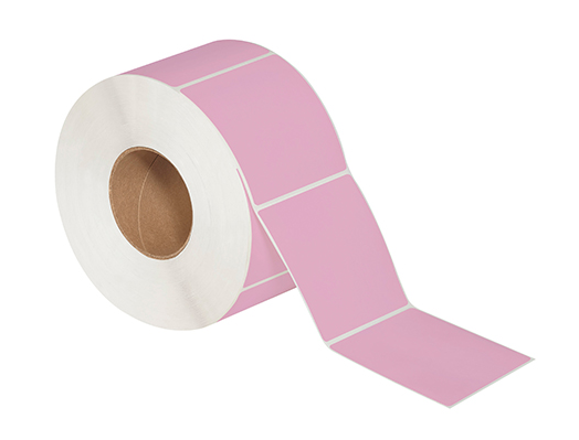 Label Thermal Transfer 4x4 3in core Pink Perforated 1500/RL 4/CS