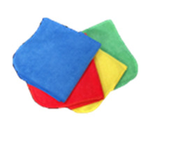 Cloth Microfiber 16"x16" Rounded Corners Single Seam Point Wiper 12/PKG 12/CS