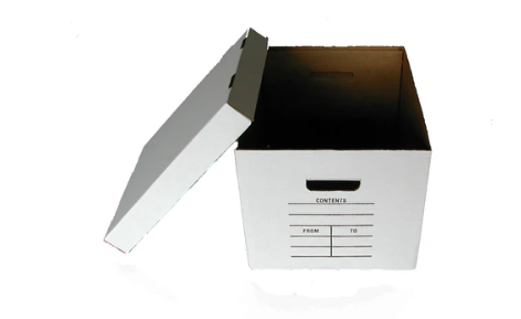 15x12x10 Record Storage Box W/Lid #3 White 10/750