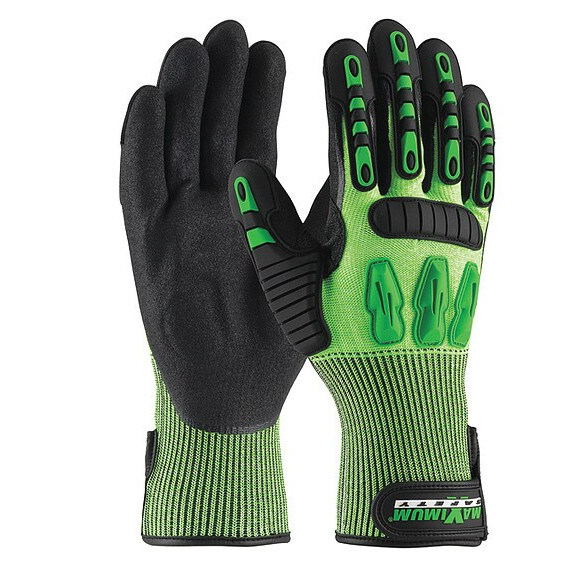 Glove, Seamless Knit HPPE Blend with Nitrile Grip and TPR Impact Protection, X-Large