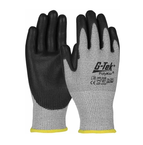 Glove Knit Seamless PolyKor Blended Grey Polyurethane Coated 1/DZPR 