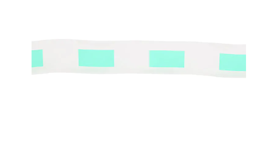 Rectangle Polyester DC 1.5"x1.0 Green With Liner 500/Roll