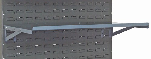 Louvered panel shelves 