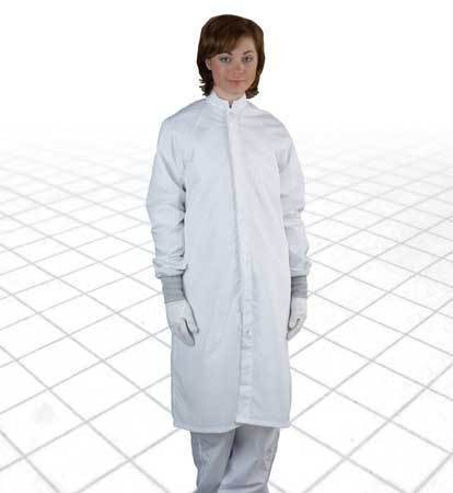 Smock Knit Cleanroom ESD Grid No Pockets White Large