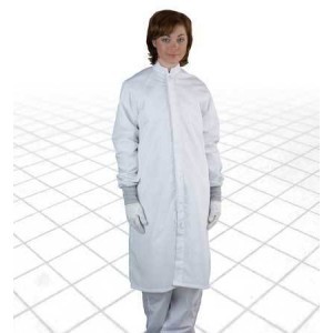 Smock Knit Cleanroom ESD Grid No Pockets White Small