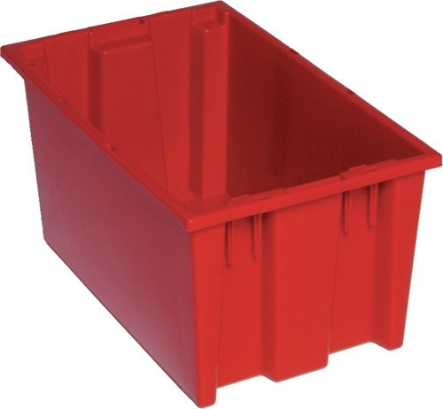 SNT185 Genuine stack and nest tote 18" x 11" x 9" Red