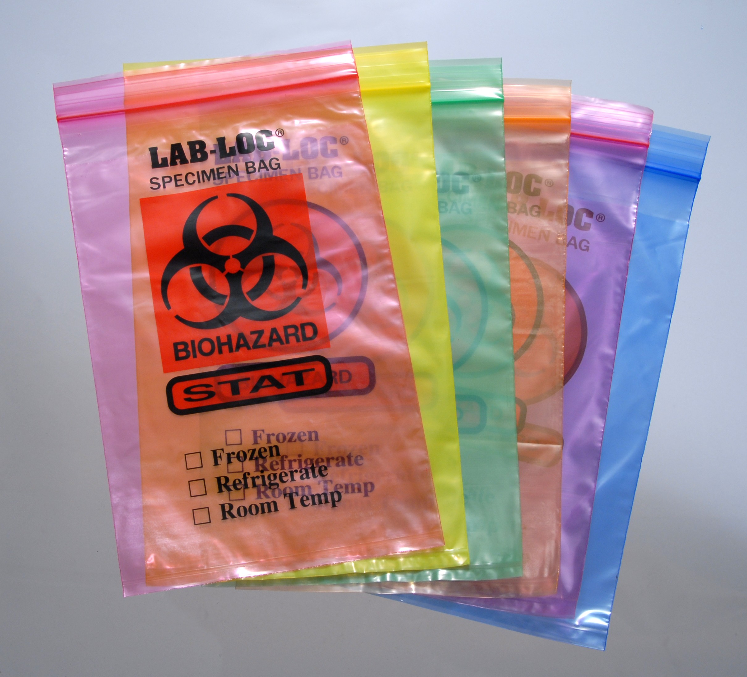 Bag Poly 12x15 2Mil Ziplock w/Print Blue-Tint (Biohazard) 1000/CS