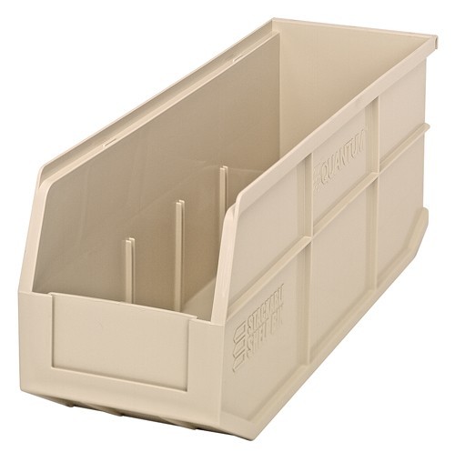 Stackable Shelf Bin 18" x 6" x 7" Ivory