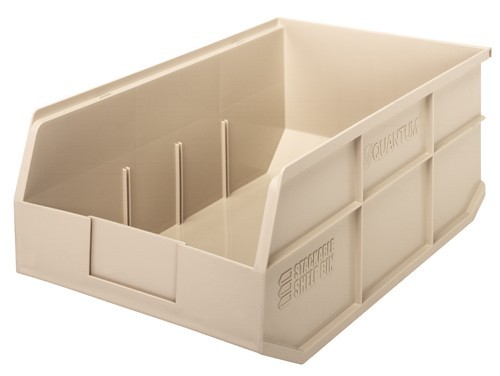 Stackable Shelf Bin 18" x 11" x 7" Ivory