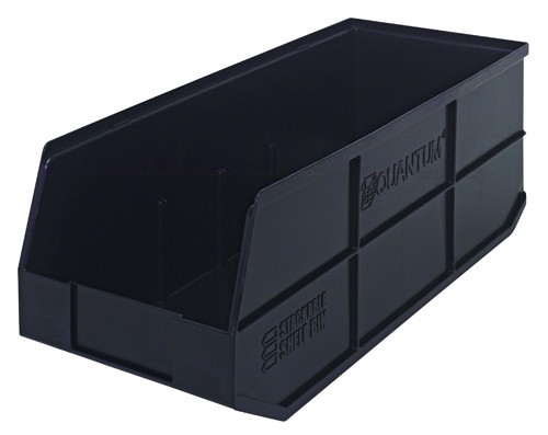 Stackable Shelf Bin 20-1/2" x 8-1/4" x 7" Black
