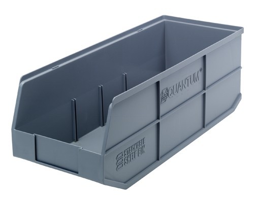 Stackable Shelf Bin 20-1/2" x 8-1/4" x 7" Gray